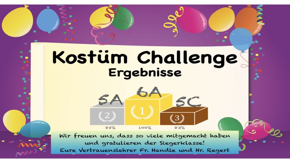 Kostüm-Challenge an unserer Schule